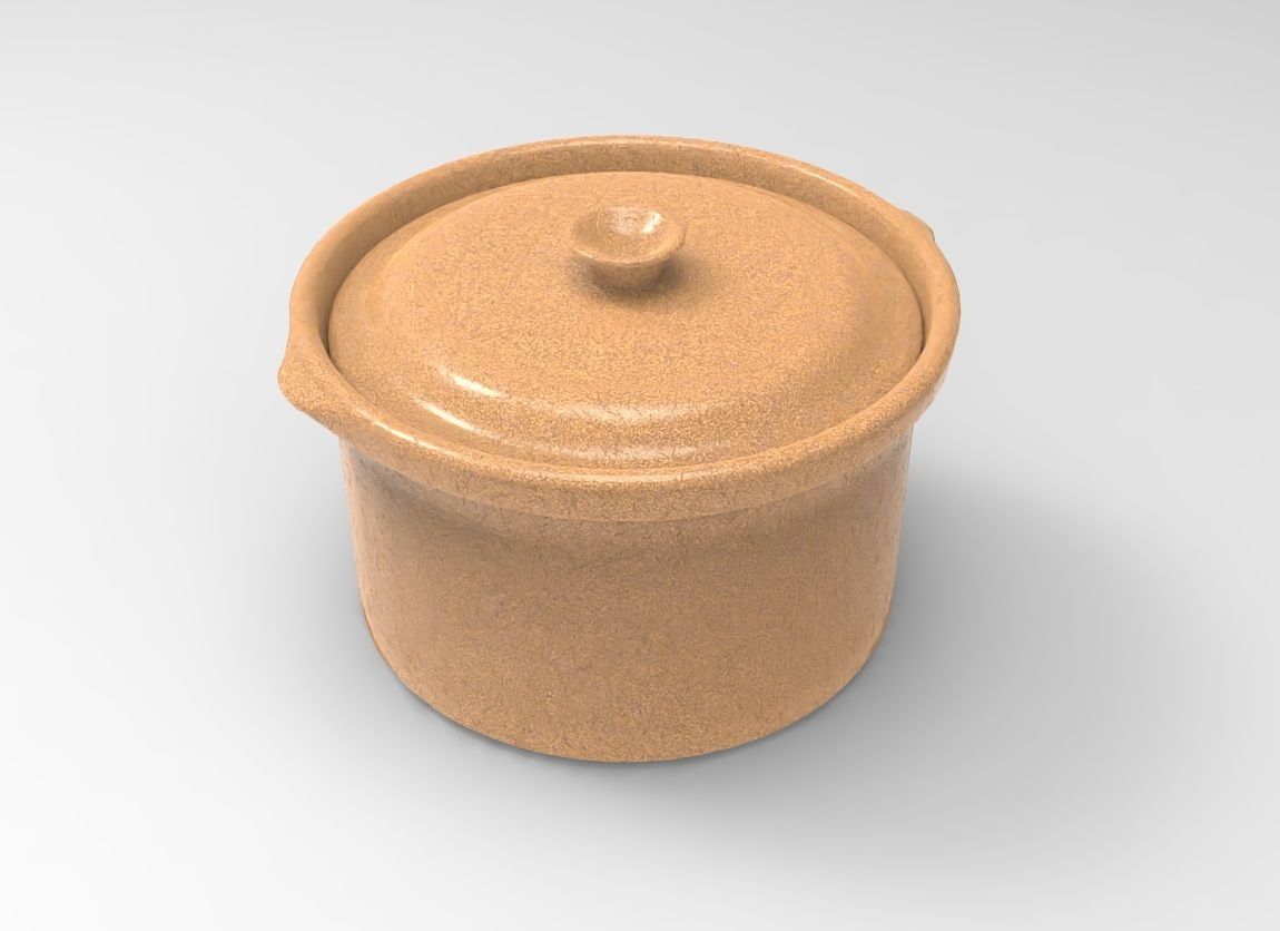 Terracotta Cooking Pot 3D Model Low-poly 3D model_8