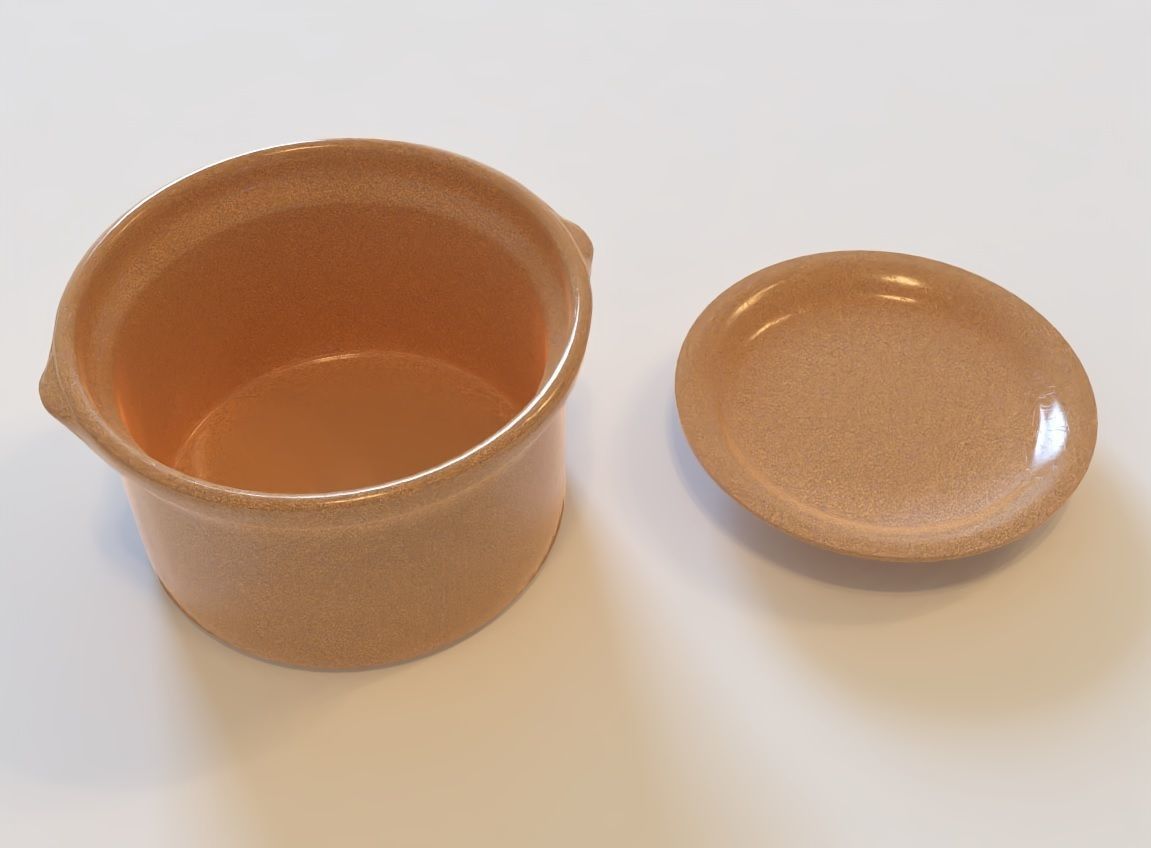 Terracotta Cooking Pot 3D Model Low-poly 3D model_2
