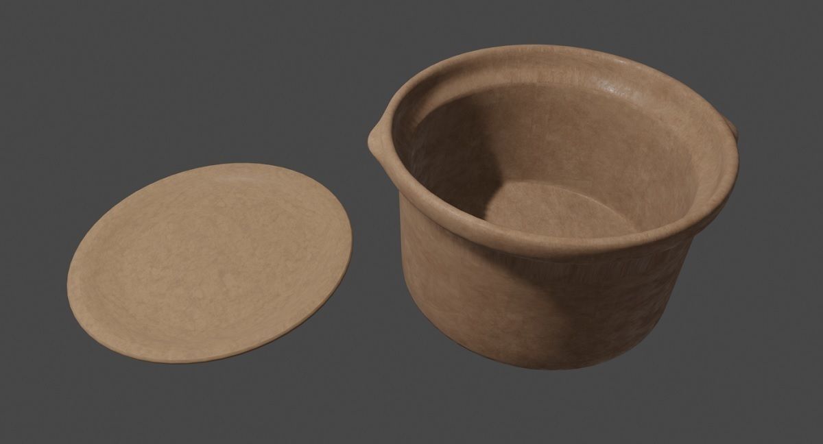 Terracotta Cooking Pot 3D Model Low-poly 3D model_3