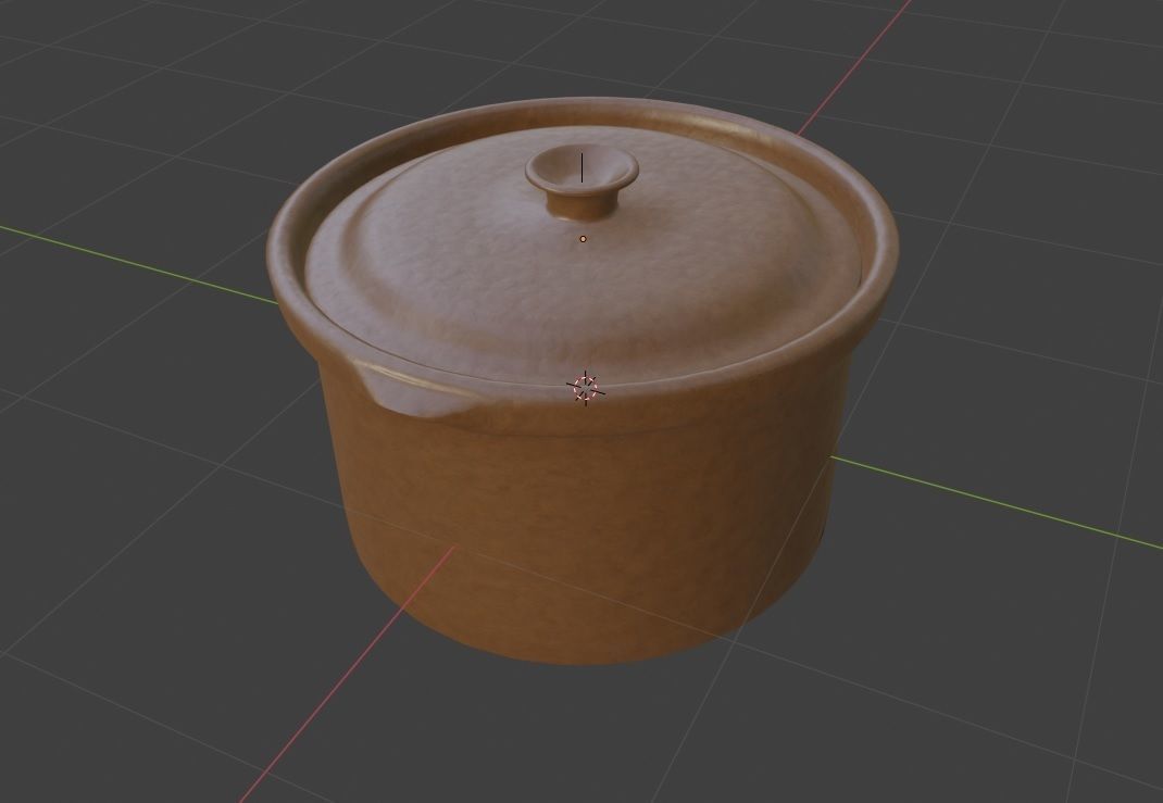 Terracotta Cooking Pot 3D Model Low-poly 3D model_1