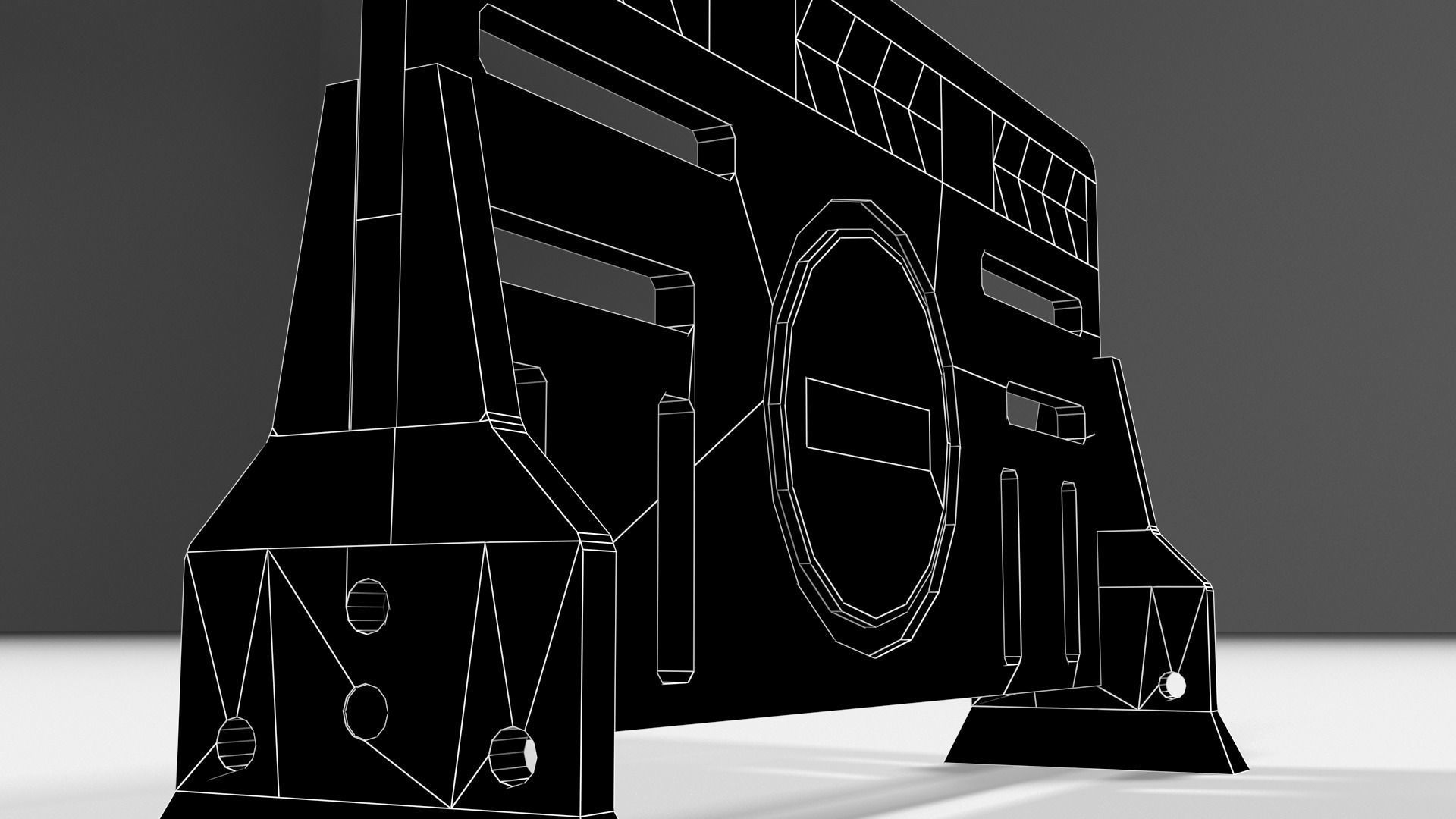 Yellow plastic road barrier Low-poly 3D model_9