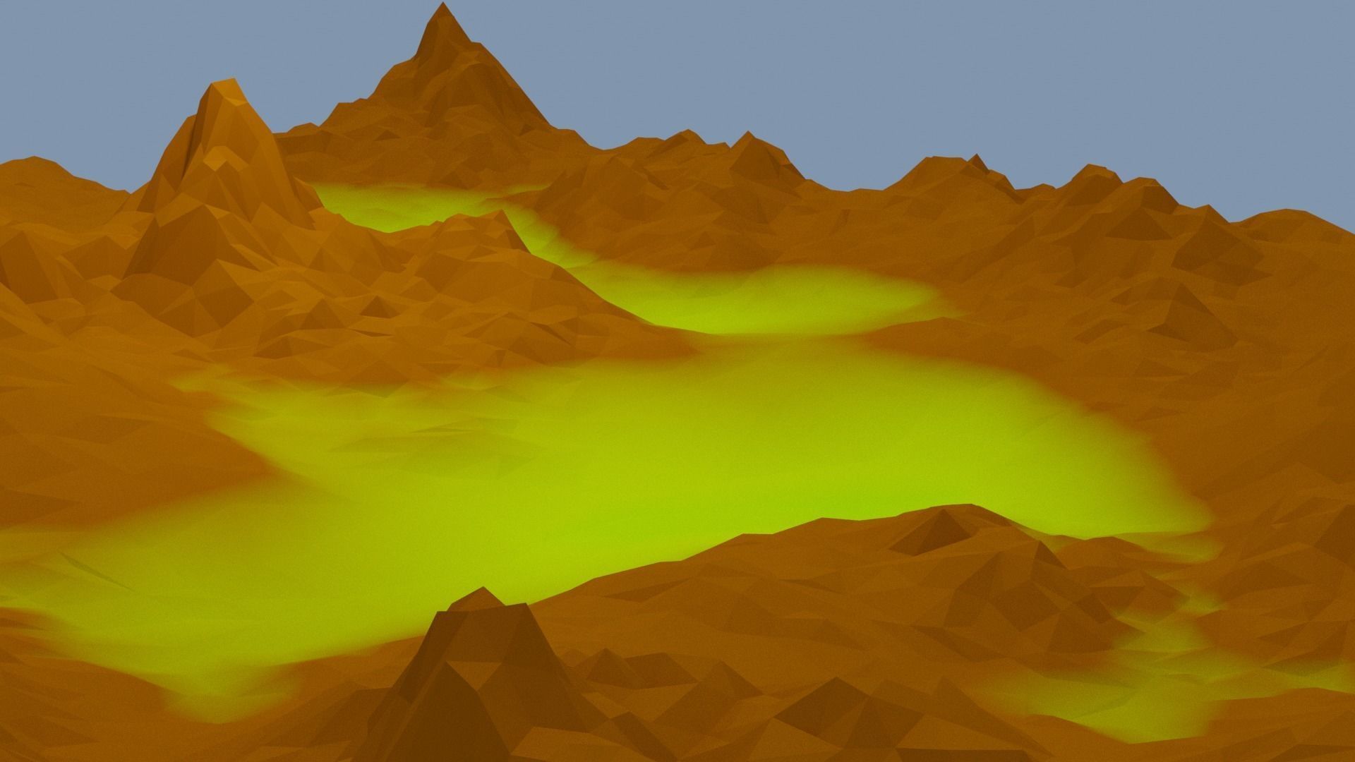 Procedural Generated Low poly Terrain Low-poly 3D model_6