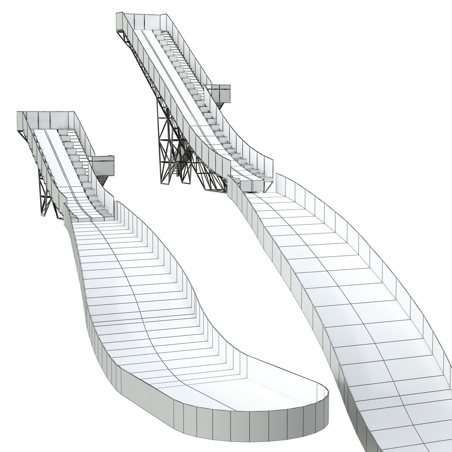 Ski Jump Small Hill Class Low-poly 3D model_3