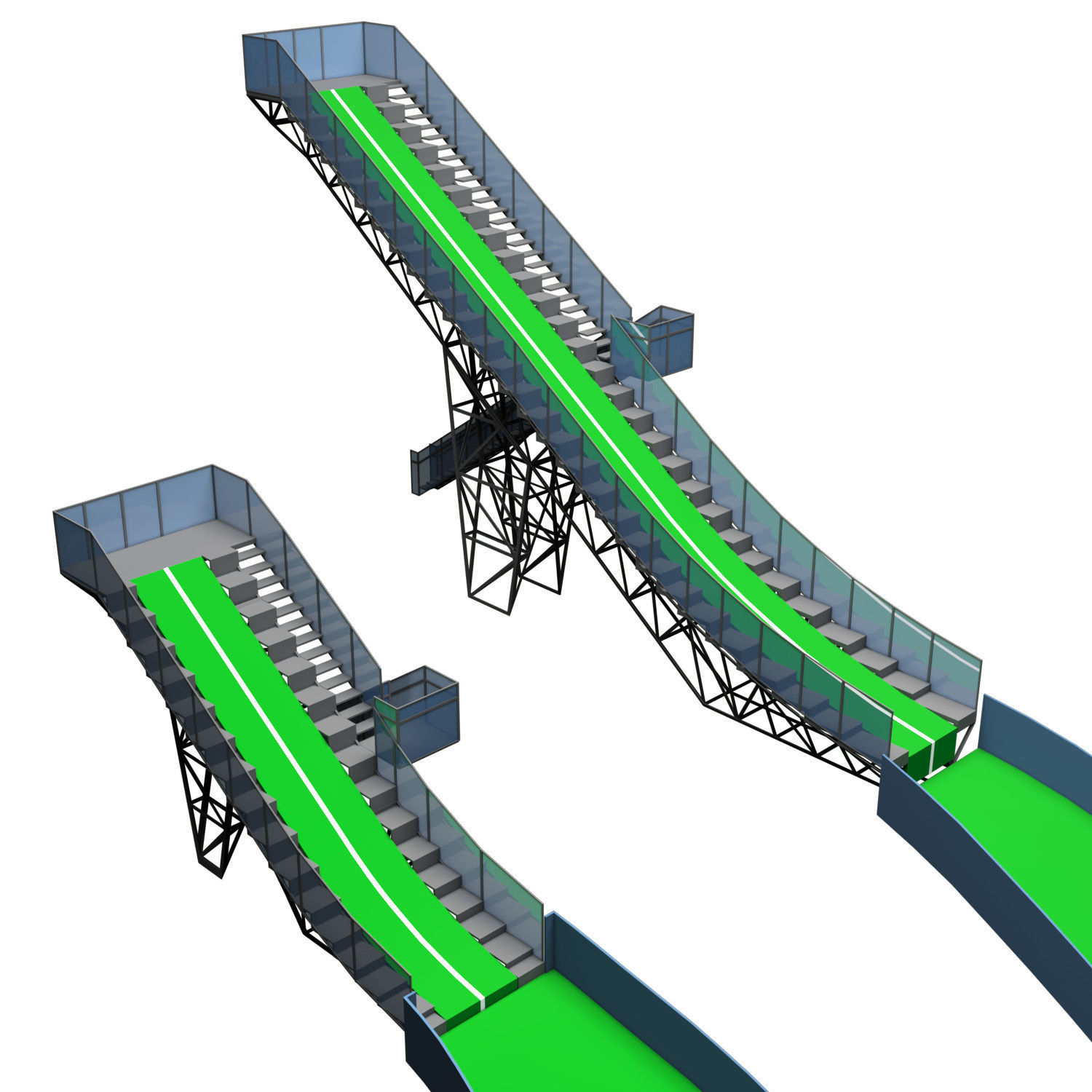 Ski Jump Small Hill Class Low-poly 3D model_1