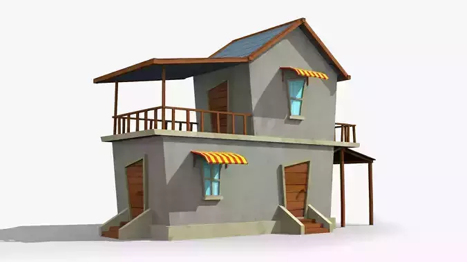 Cartoon House e Low-poly 3D model