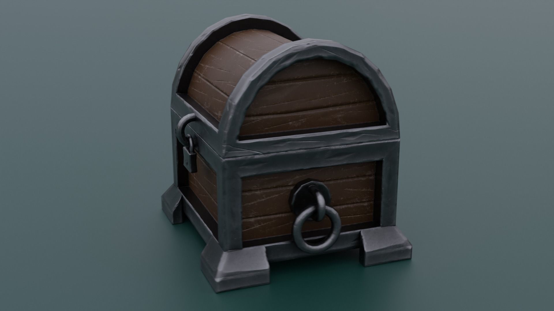 Treasure Chest Low-poly 3D model_6