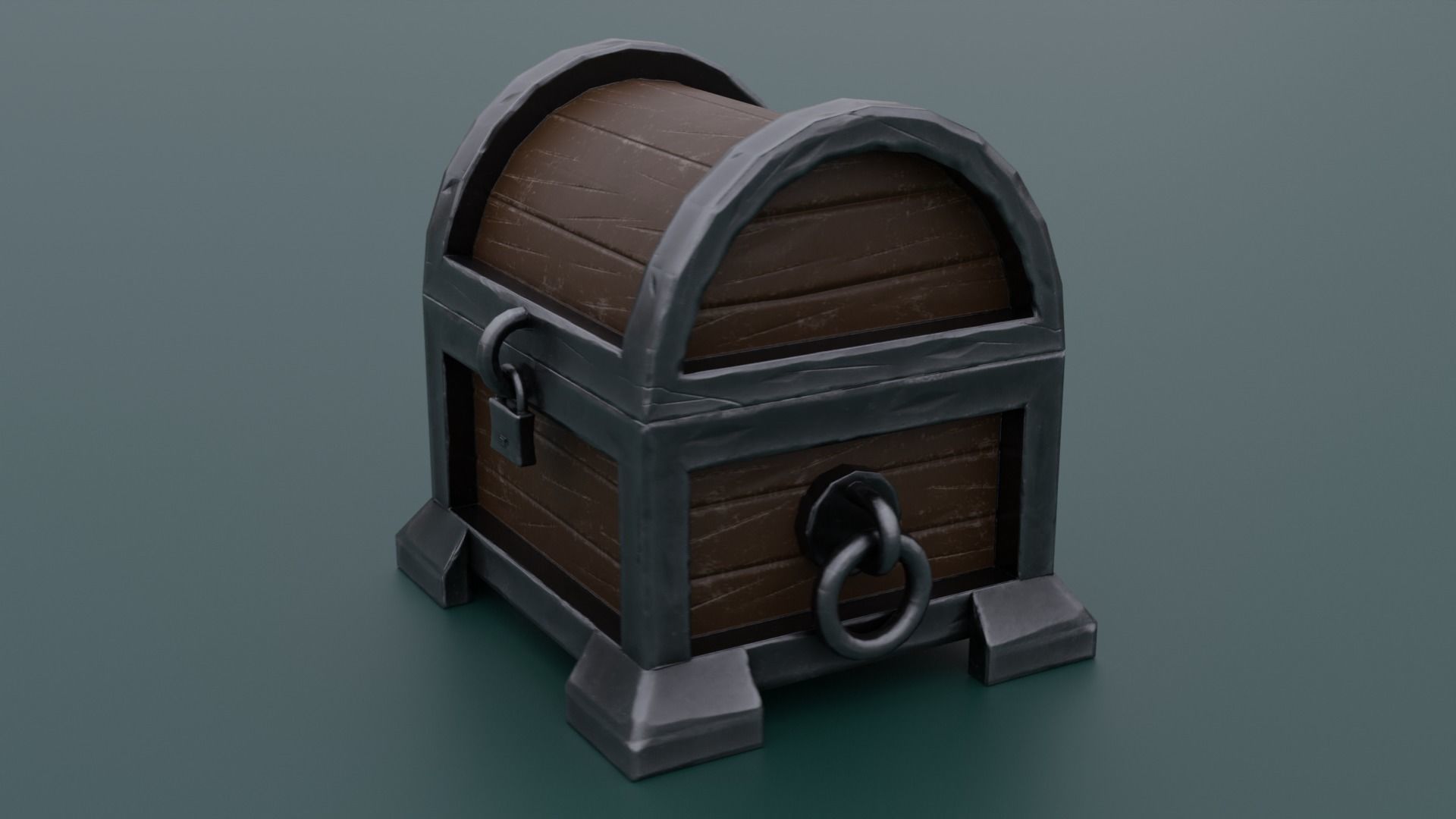 Treasure Chest Low-poly 3D model_5