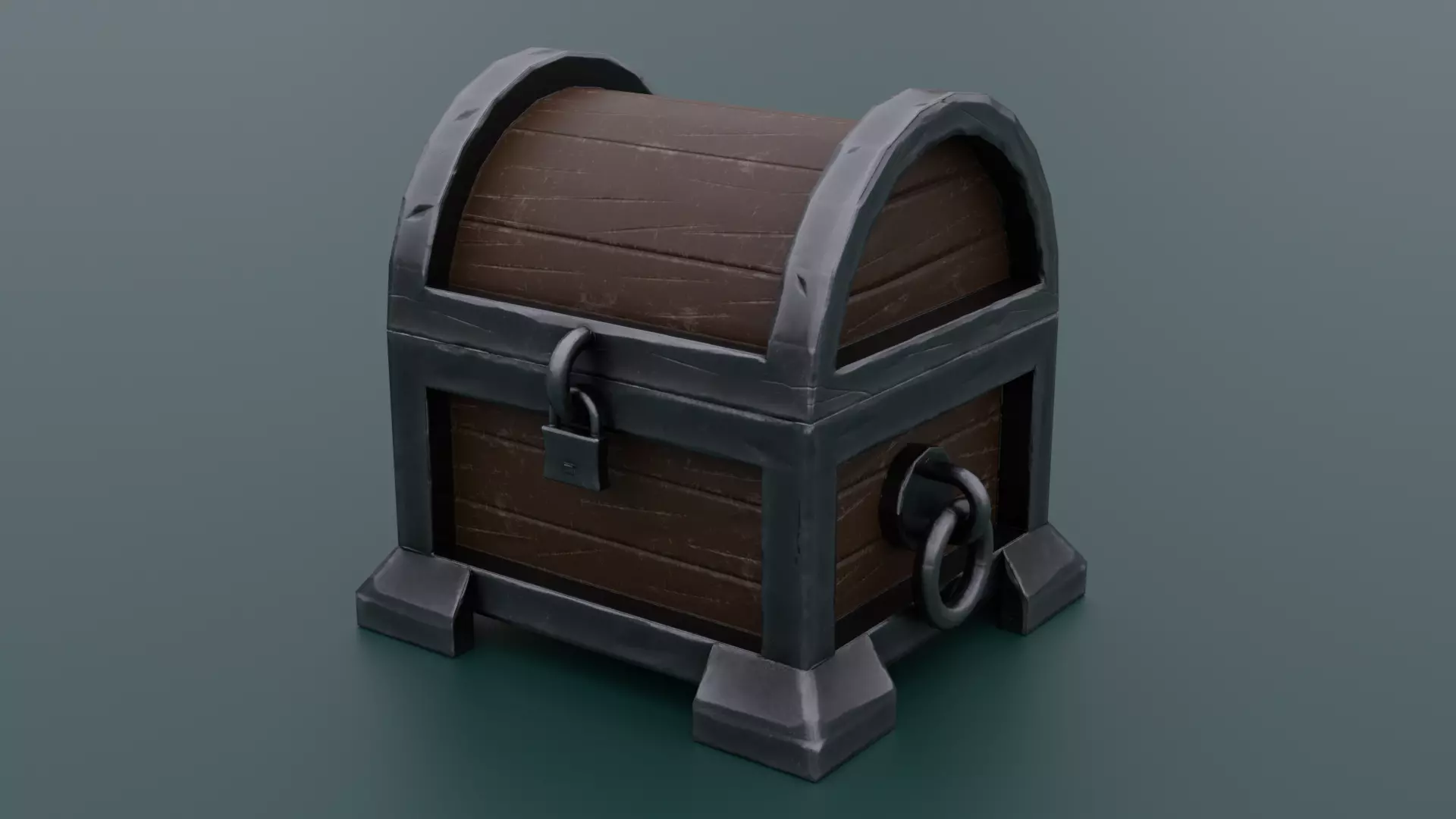 Treasure Chest Low-poly 3D model_0