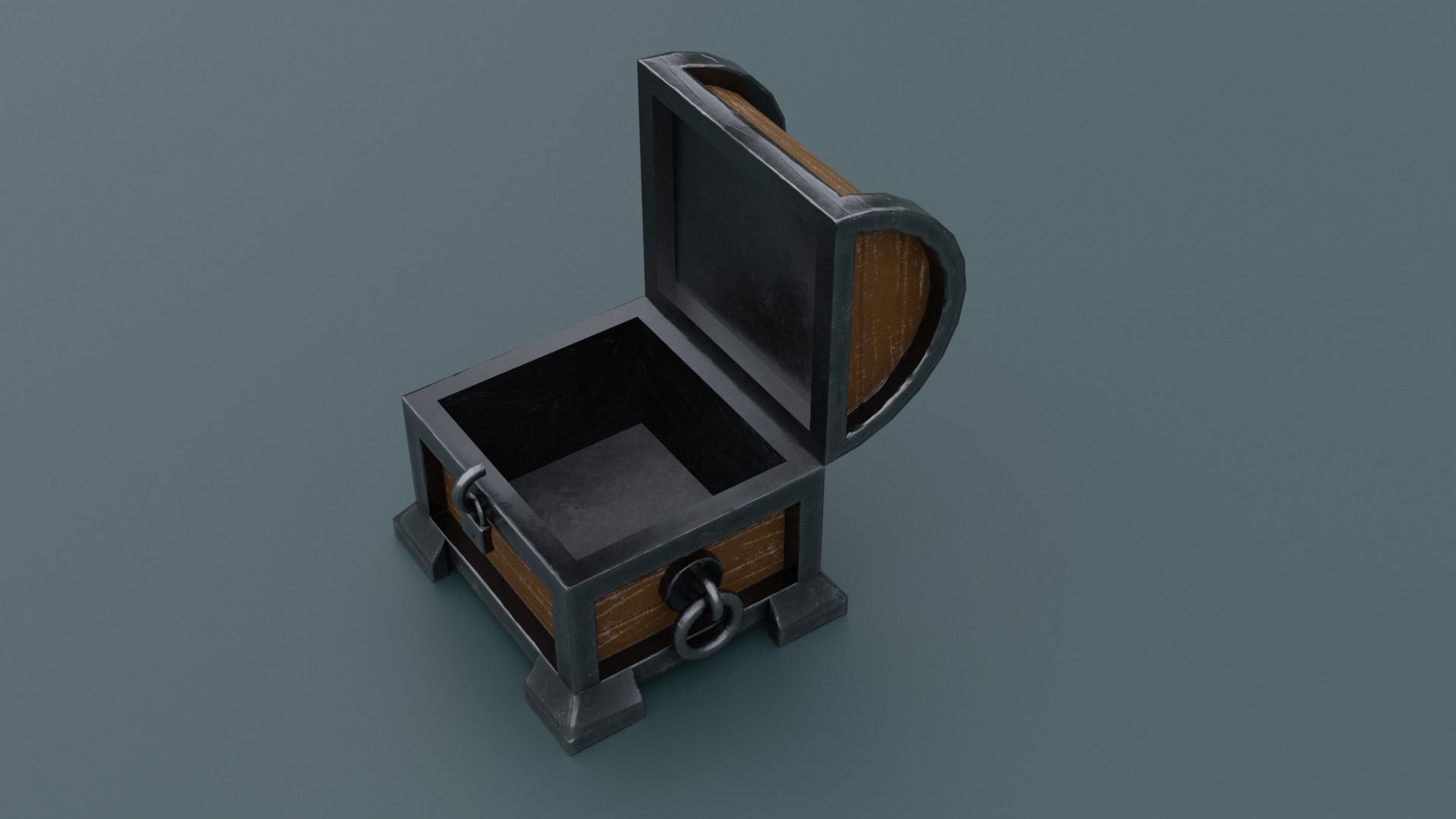 Treasure Chest Low-poly 3D model_4