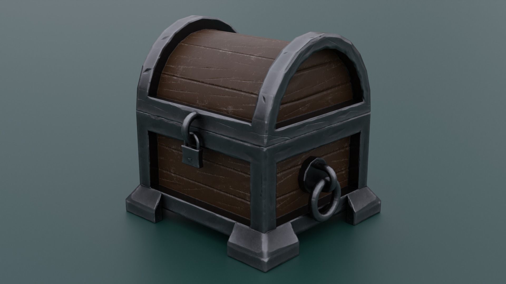 Treasure Chest Low-poly 3D model_2
