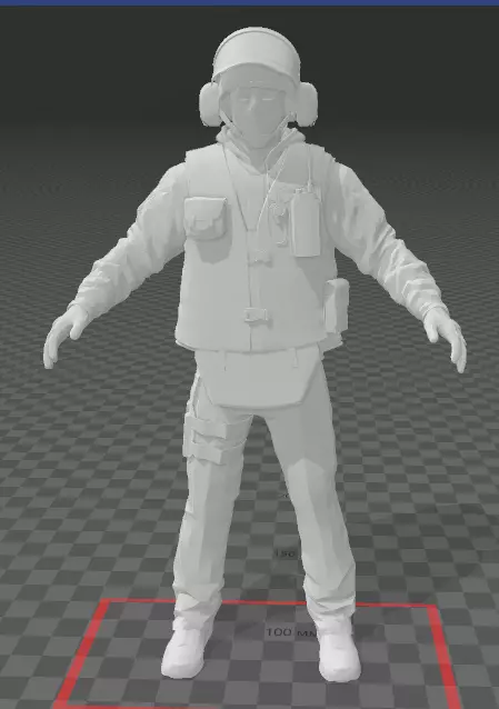 Policeman model like cs Low-poly 3D model_0