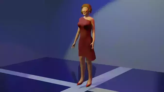 Character 3d Model woman in dress