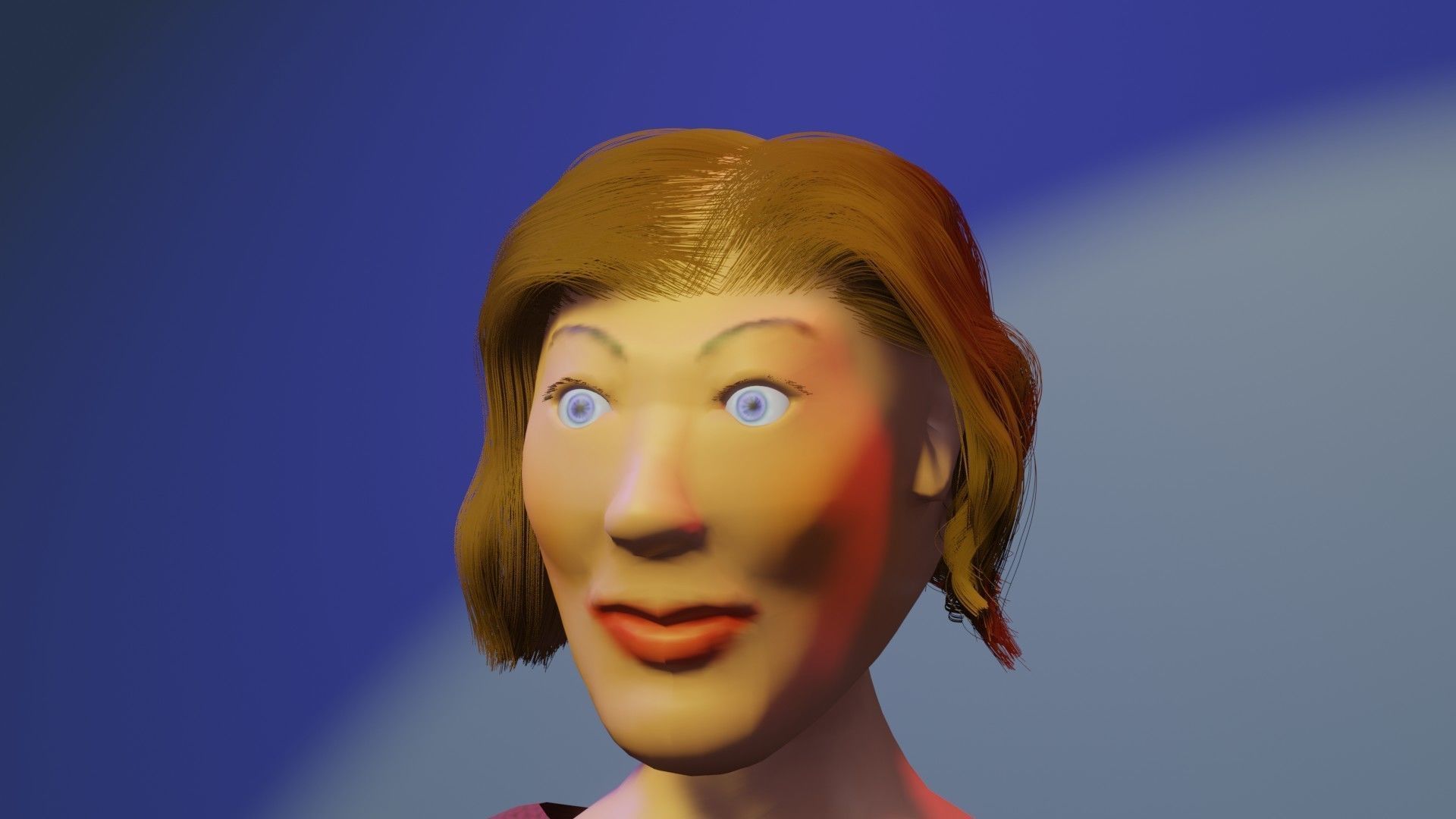 Character 3d Model woman in dress 3D model_2