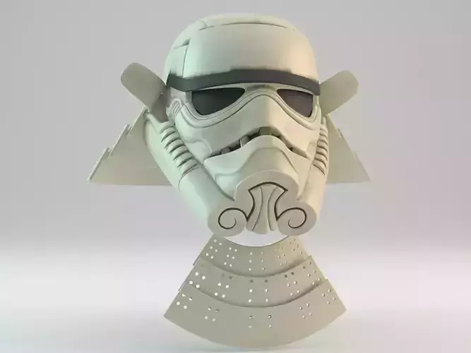 Ashigaru Samurai Stormtrooper Helmet 3D print model