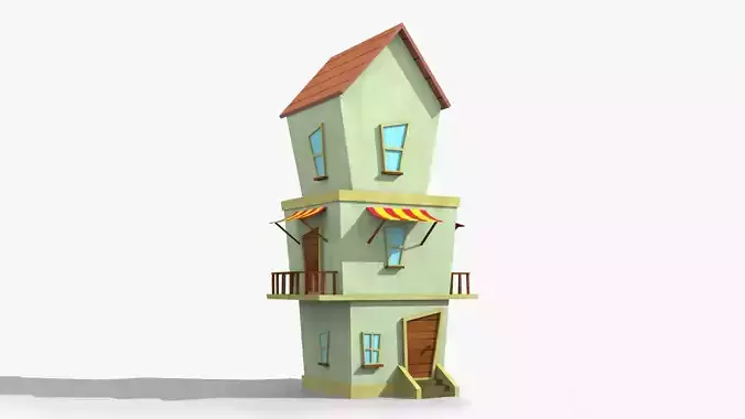 Cartoon House f Low-poly 3D model