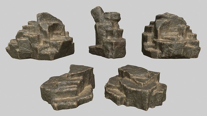 Rock Set Low-poly 3D model