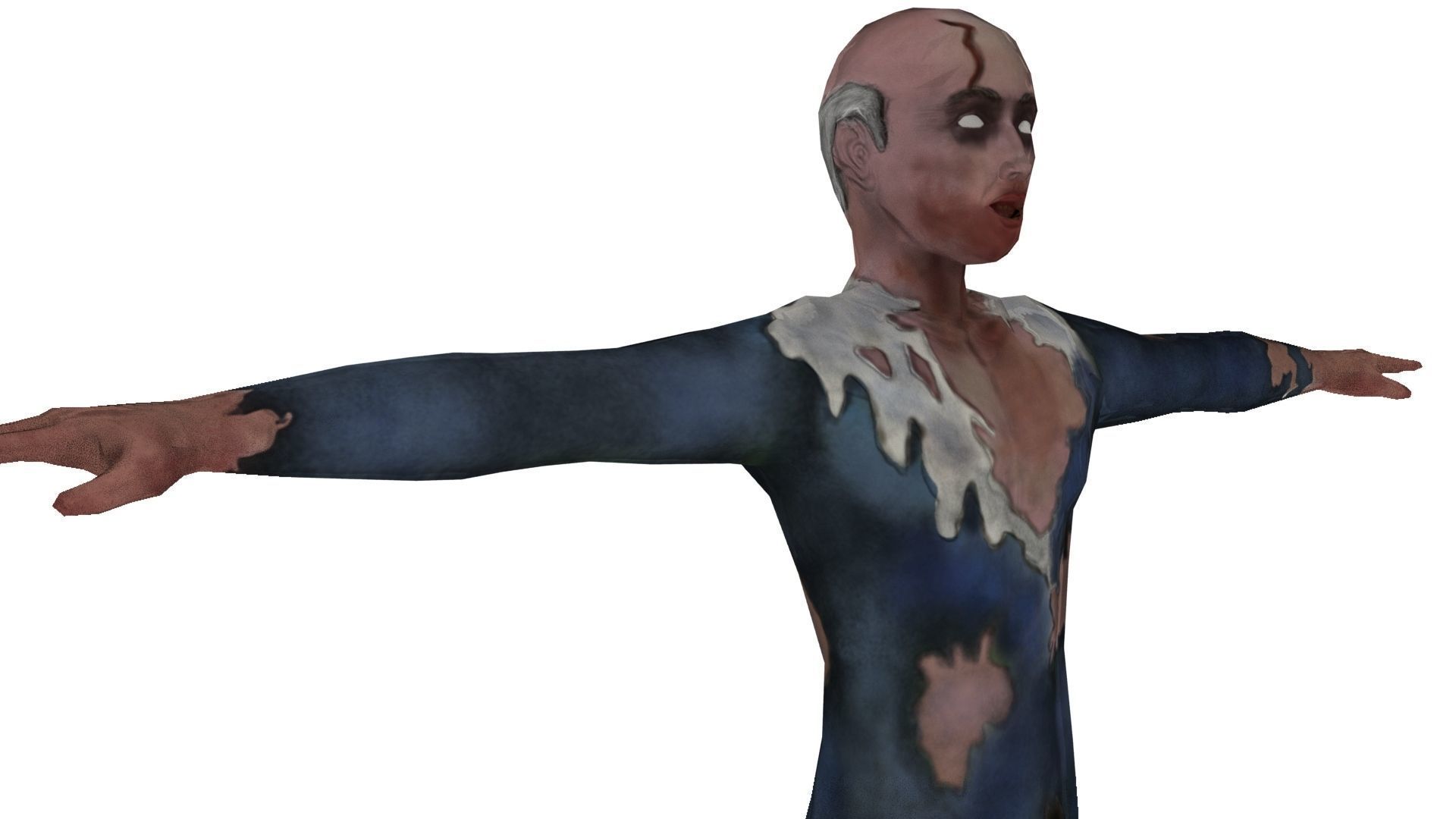 Zombi 3d lowpoly model ready  Low-poly 3D model_5