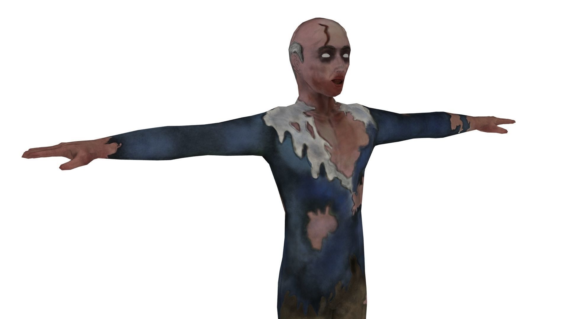 Zombi 3d lowpoly model ready  Low-poly 3D model_7