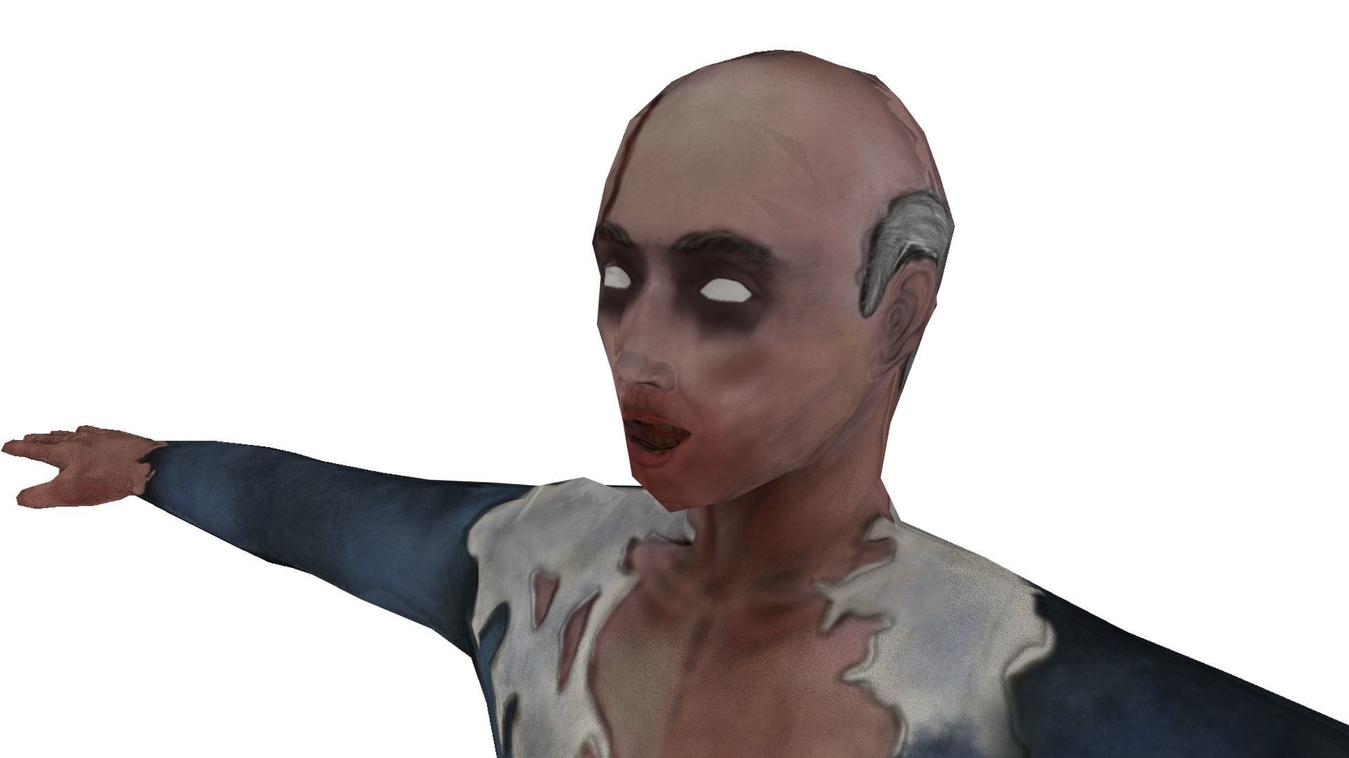 Zombi 3d lowpoly model ready  Low-poly 3D model_1