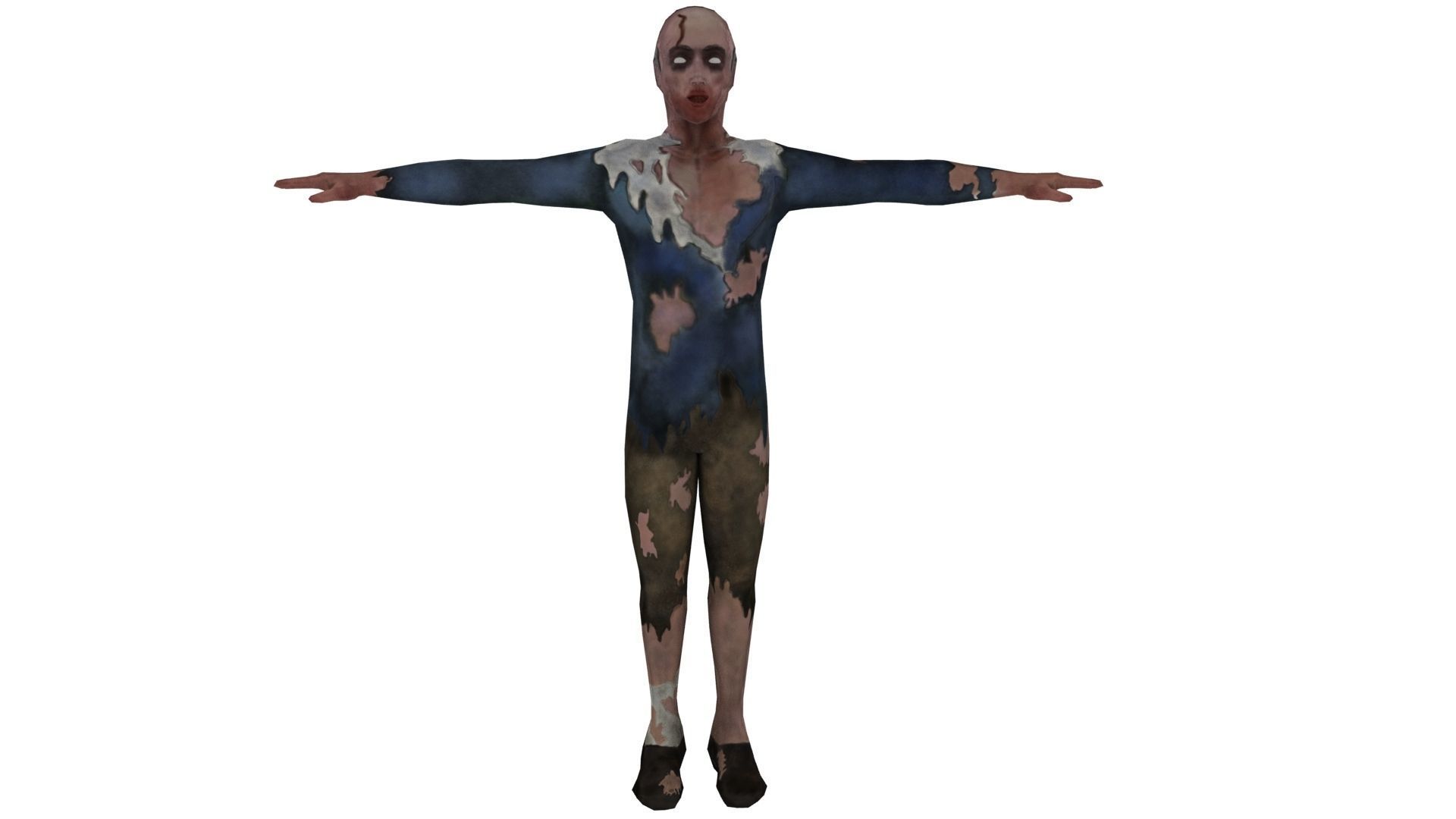 Zombi 3d lowpoly model ready  Low-poly 3D model_2