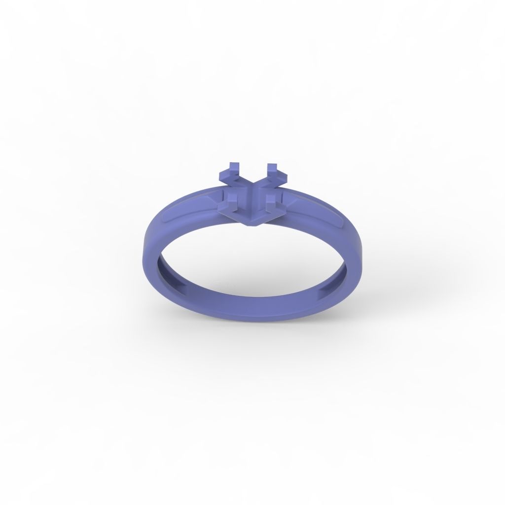 Solitaire women ring  CAD 3dm stl 3D print model_22