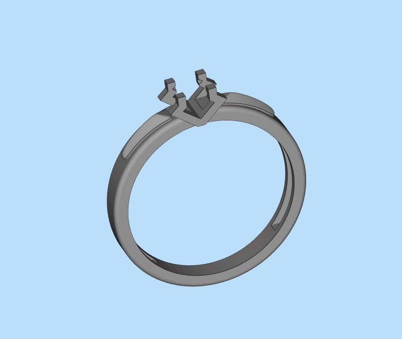 Solitaire women ring  CAD 3dm stl 3D print model_33