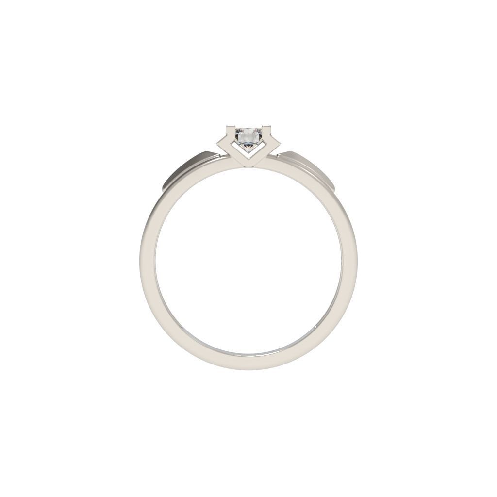 Solitaire women ring  CAD 3dm stl 3D print model_15