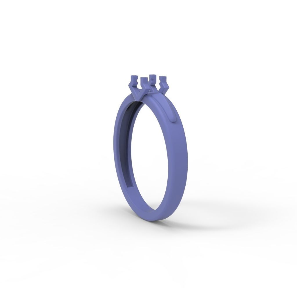 Solitaire women ring  CAD 3dm stl 3D print model_24