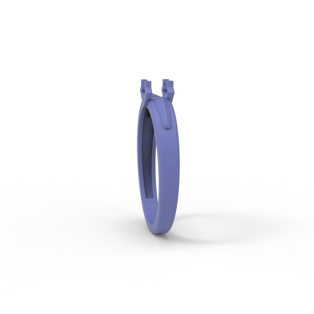 Solitaire women ring  CAD 3dm stl 3D print model_25