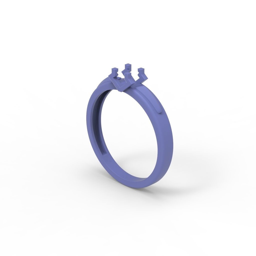 Solitaire women ring  CAD 3dm stl 3D print model_23