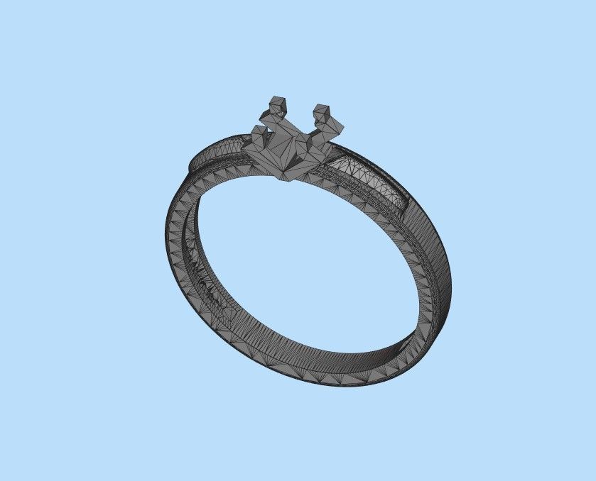 Solitaire women ring  CAD 3dm stl 3D print model_30