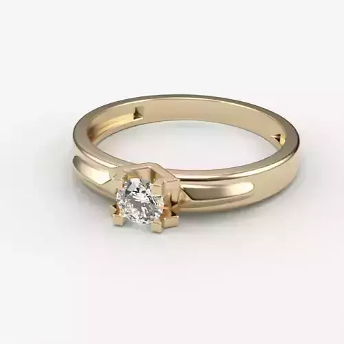 Solitaire women ring  CAD 3dm stl