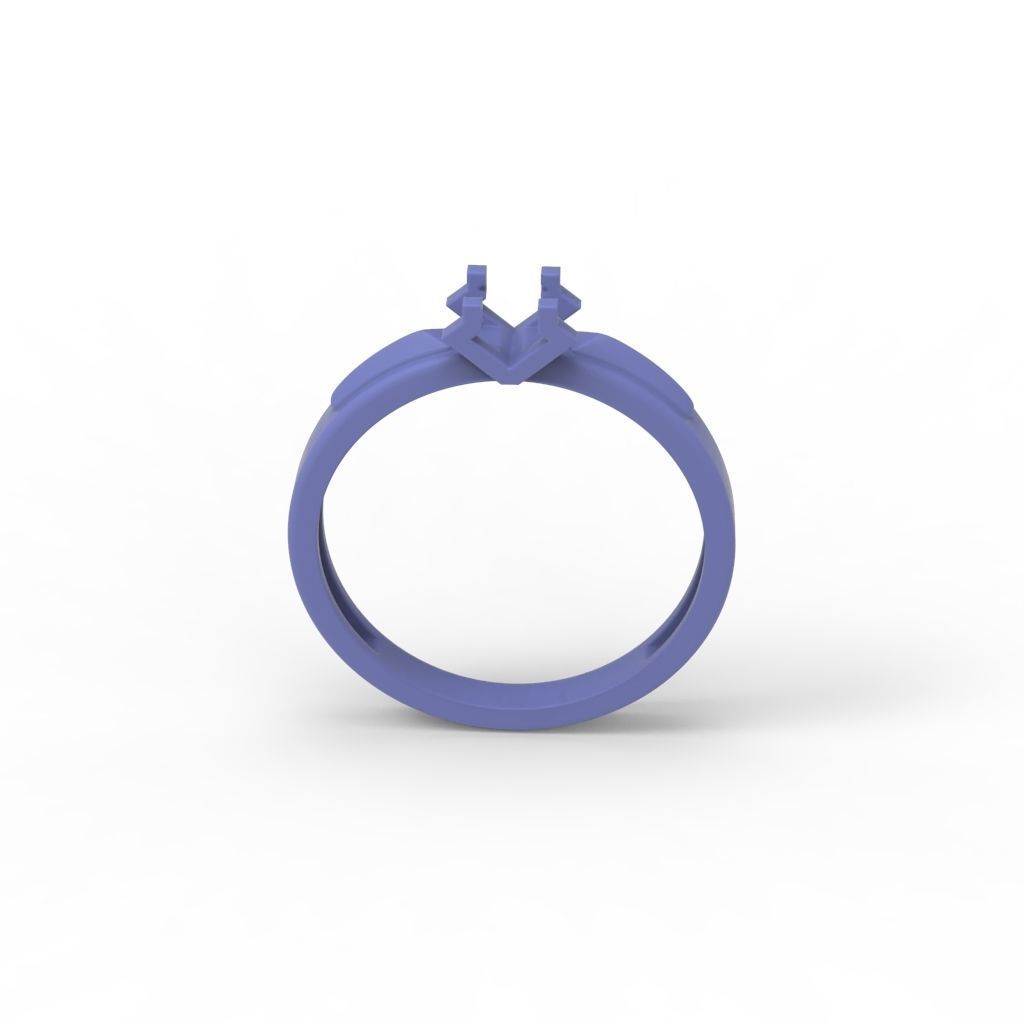 Solitaire women ring  CAD 3dm stl 3D print model_21