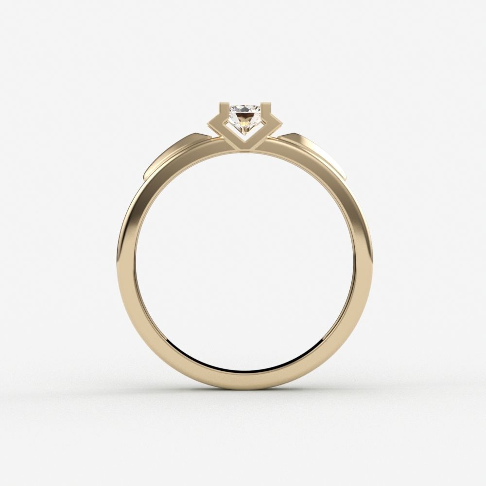 Solitaire women ring  CAD 3dm stl 3D print model_11