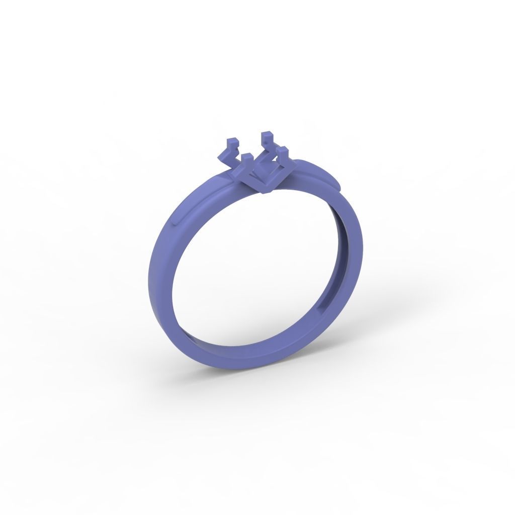 Solitaire women ring  CAD 3dm stl 3D print model_20