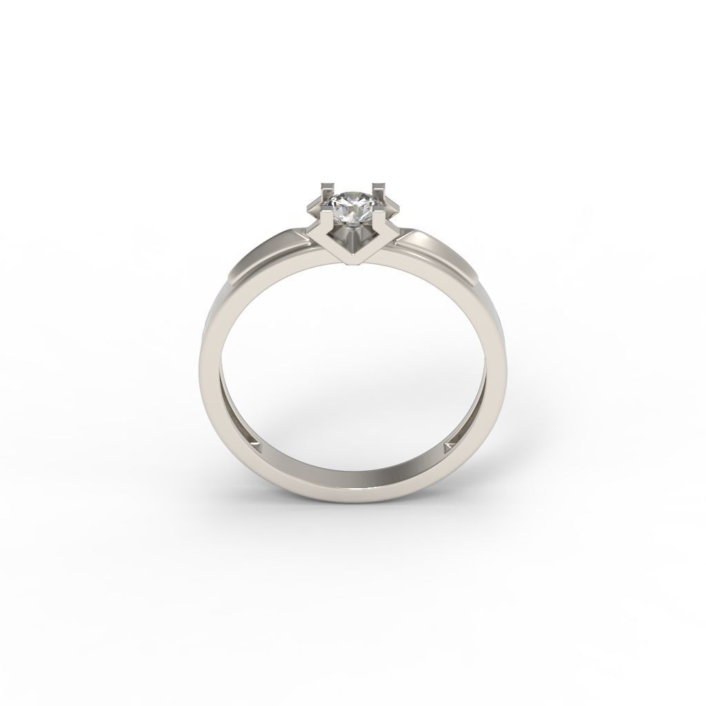 Solitaire women ring  CAD 3dm stl 3D print model_16
