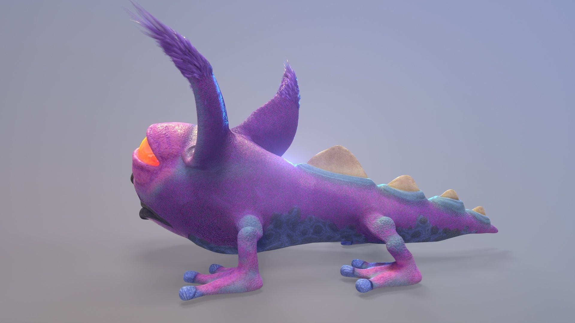 Strange amphibian 3D model_2