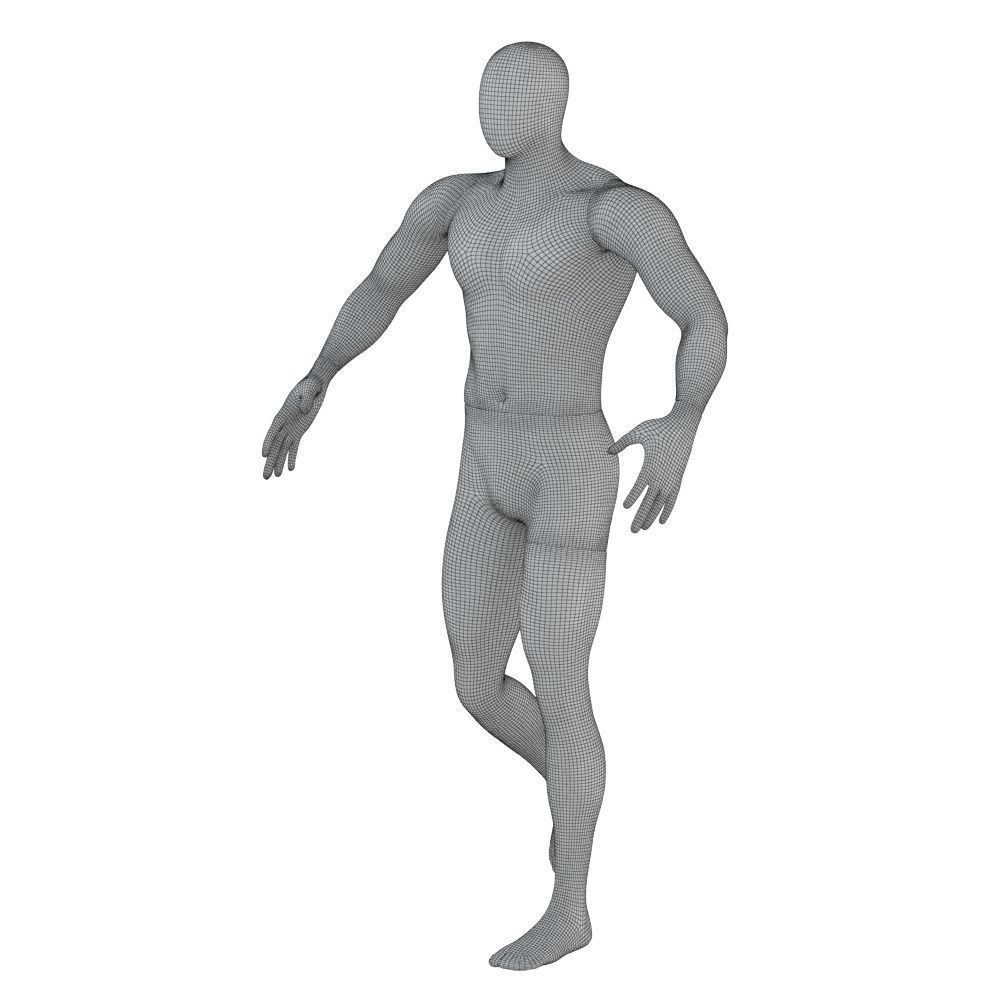 Faceless sports mannequin 136 3D model_7