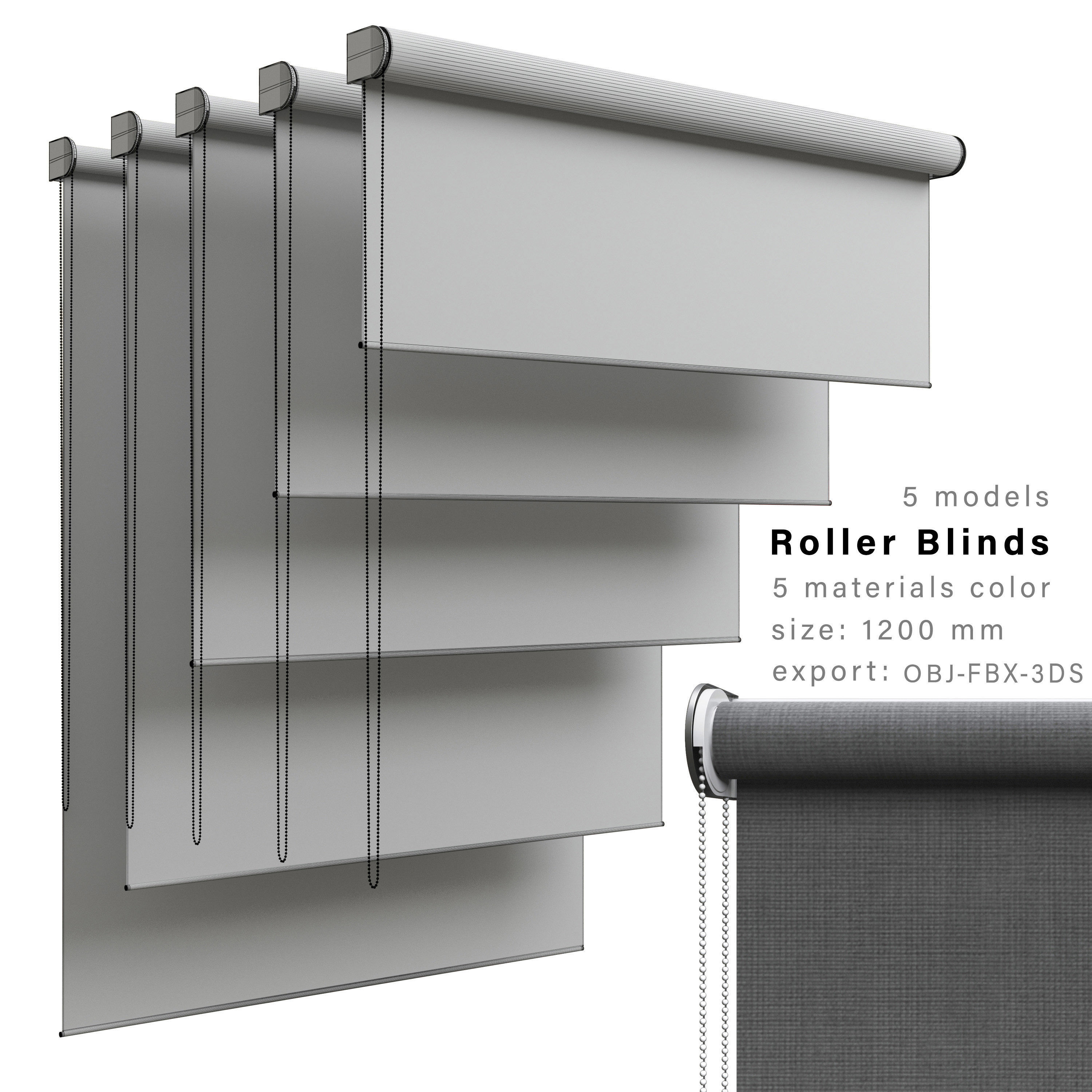 Roller blinds 01 3D model_4