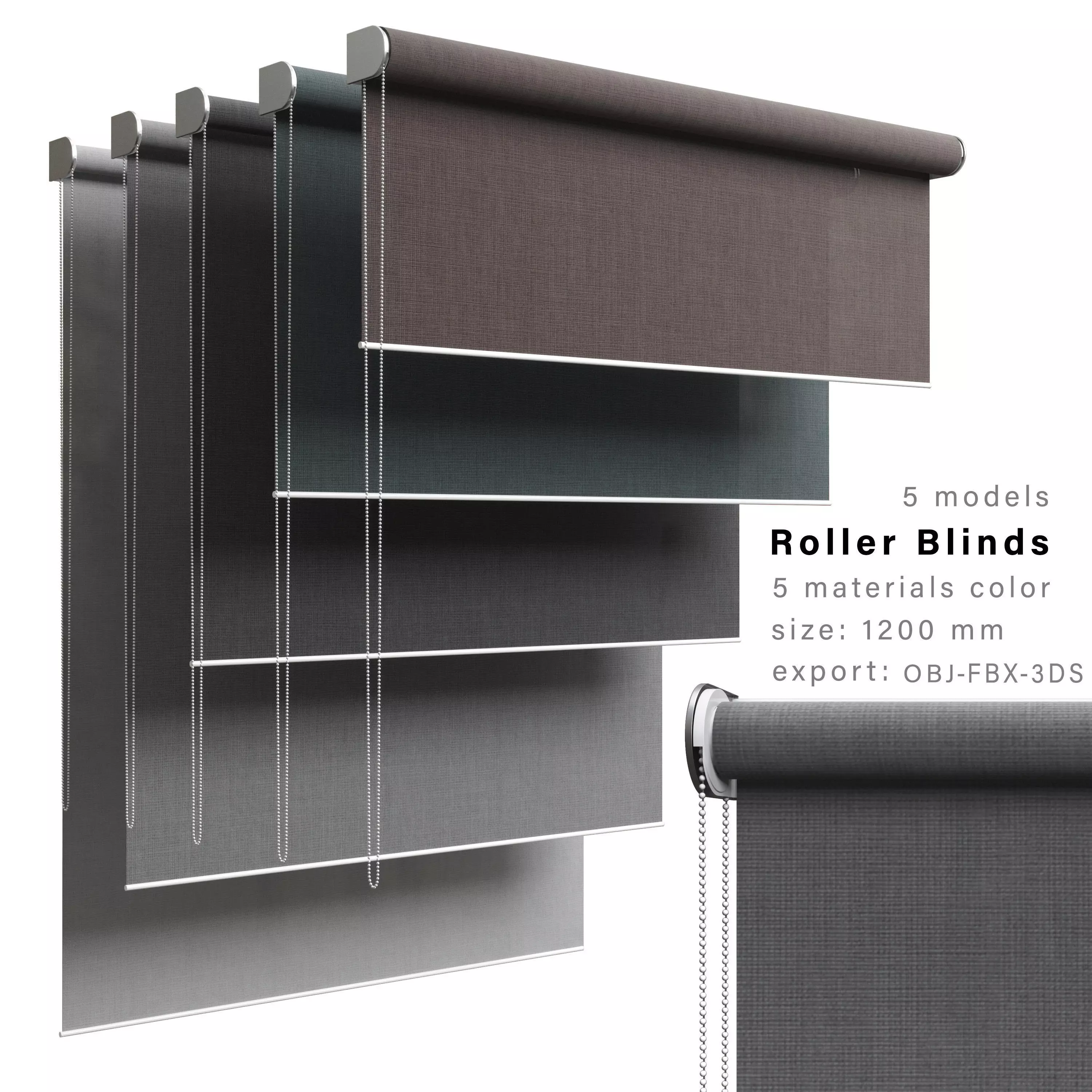 Roller blinds 01 3D model_0