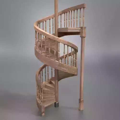 Wood Spiral Staircase PBR