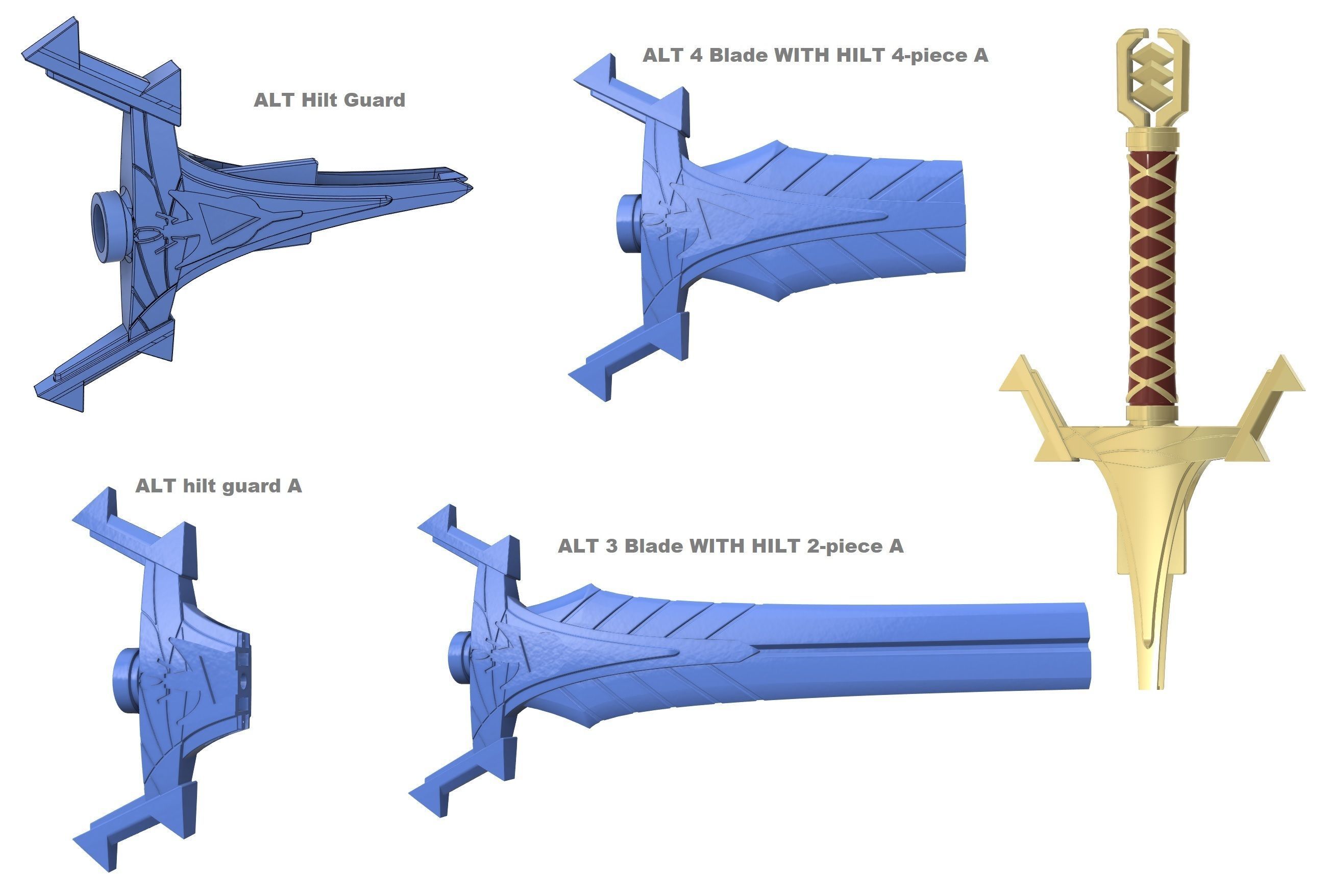Alternative Emperor Sword Hilt 3D print model_4