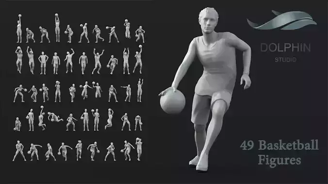  49 Basketball Player figures 3D print model
