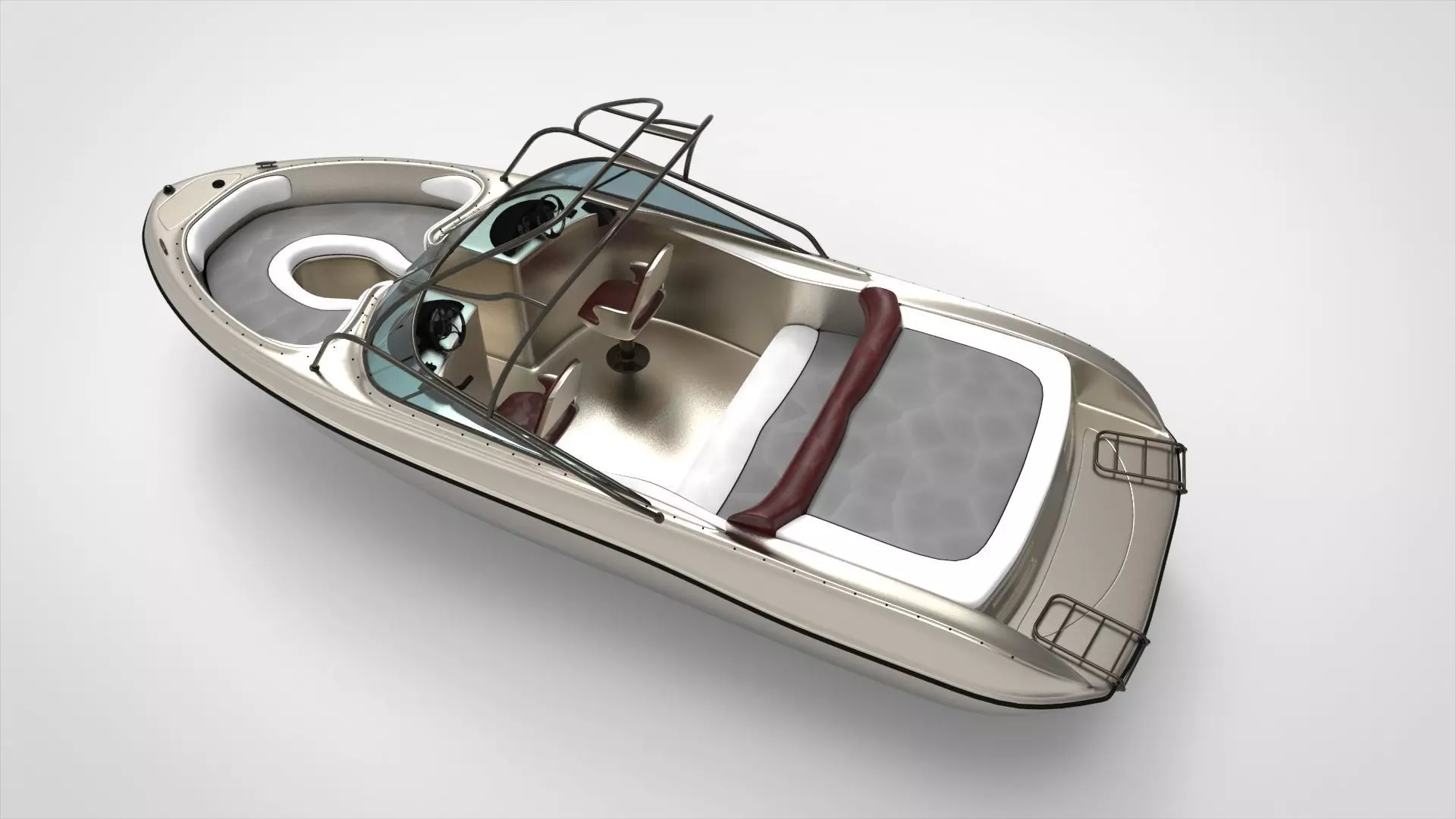 Speed boat aluminium 3D model