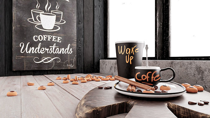 Coffee Asset 01 Free 3D model