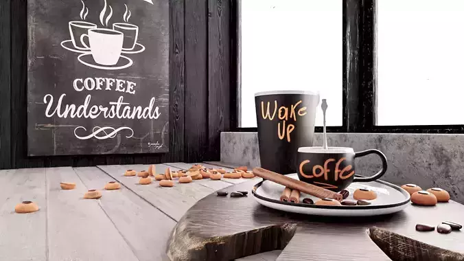 Coffee Asset 01 Free 3D model