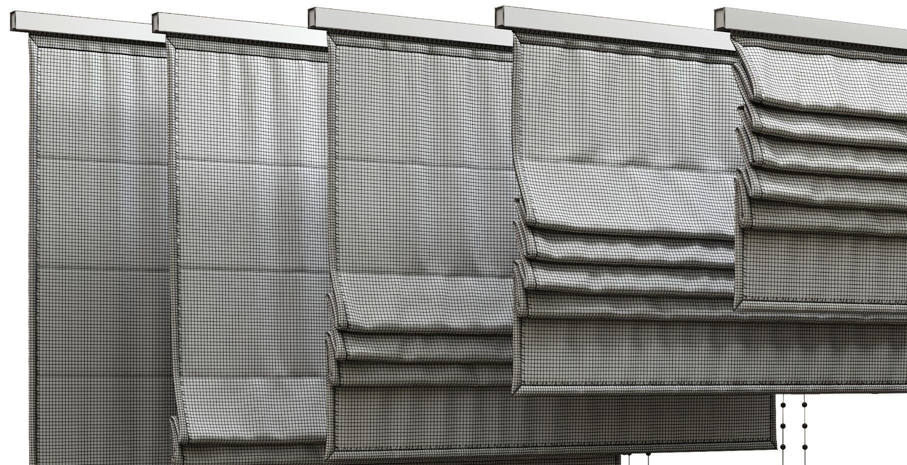 Roman curtains 03 3D model_4