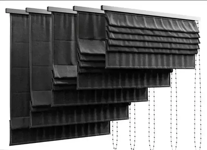 Roman curtains 03 3D model