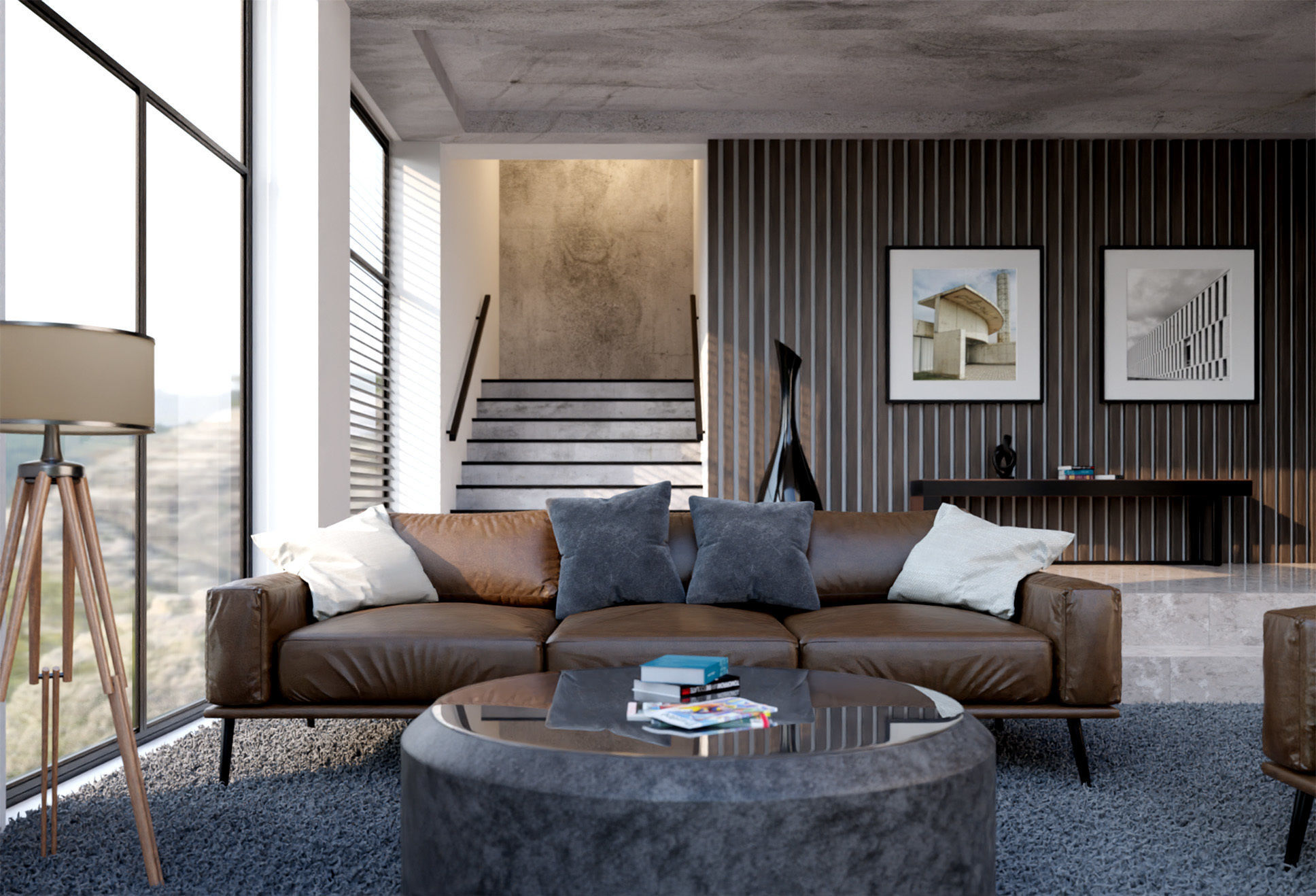 Modern interior- Living Room 3D model_4