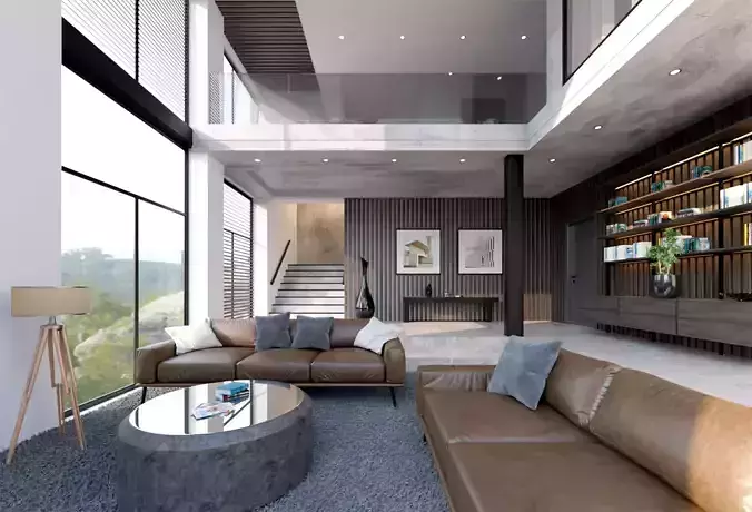 Modern interior- Living Room 3D model